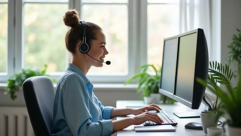Customer support representative assisting a homeowner with residential irrigation service and sprinkler repair questions
